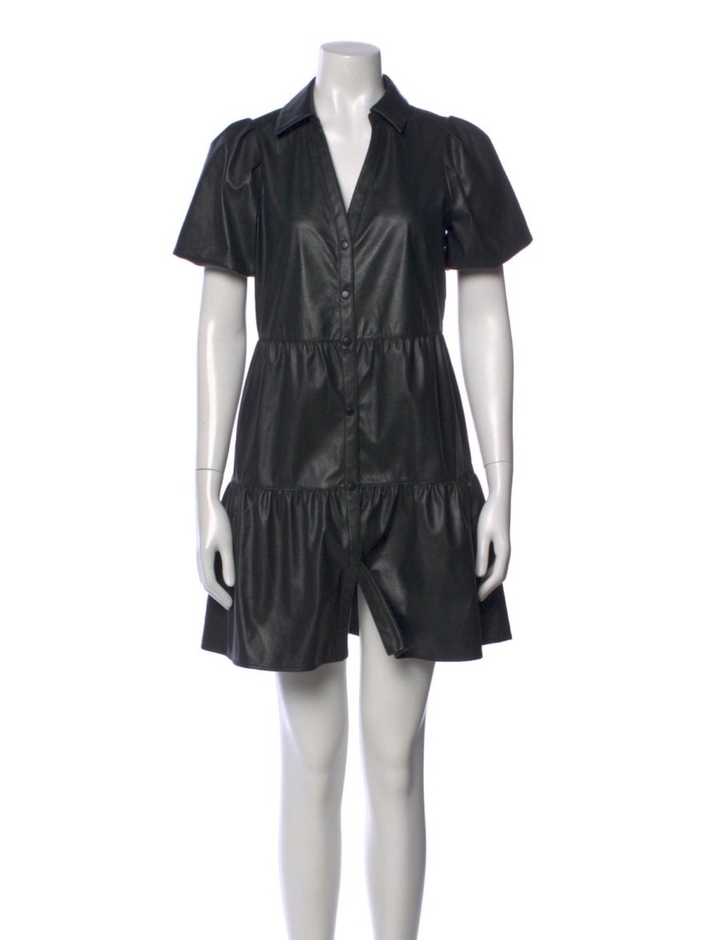 Brochu Walker The Havana Black Vegan Leather Mini Dress – Size XS - Picture 3 of 10